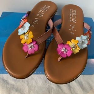 Italian Shoemakers leather flip flops.